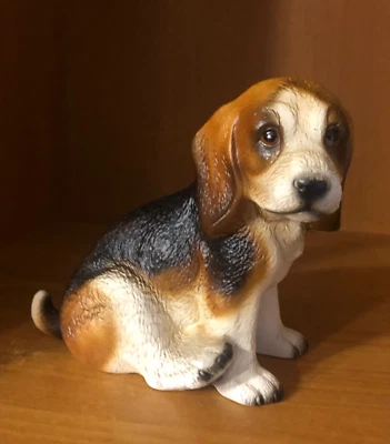 Estatuilla de perro Beagle pintada a mano de colección Harvey Knox House of Global Art Japón rara Foto 1 de 4