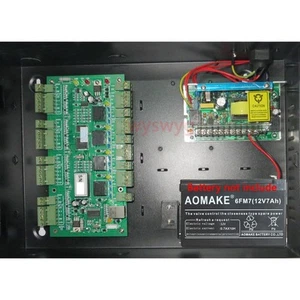4 puertas TCP/IP RFID IC puerta control de acceso de asistencia AC110V-240V respaldo de batería - Imagen 1 de 9