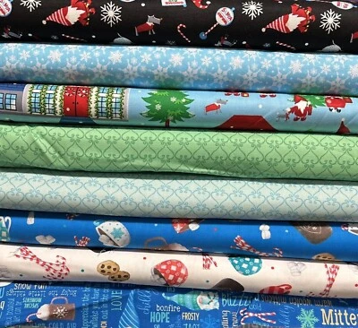 Paquete de 8 piezas de tela de edredón de algodón para gnomo de Navidad de lona Foto 1 de 4