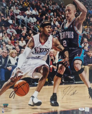 Allen Iverson & Jason Williams Autographed Signed 16x20 Photo (PSA/DNA ITP COA) - Image 1 of 3
