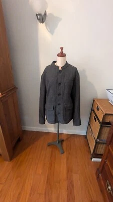 Oliver Spencer Size 44 Men Coram Stand Collar Pure Lamb's Wool Coat Button Gray - Image 1 of 4