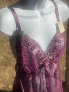 Viva Violet Plus Size Two Piece Lingerie Sexy Satin Sequin Sleepwear Set NWT - Picture 1 of 10