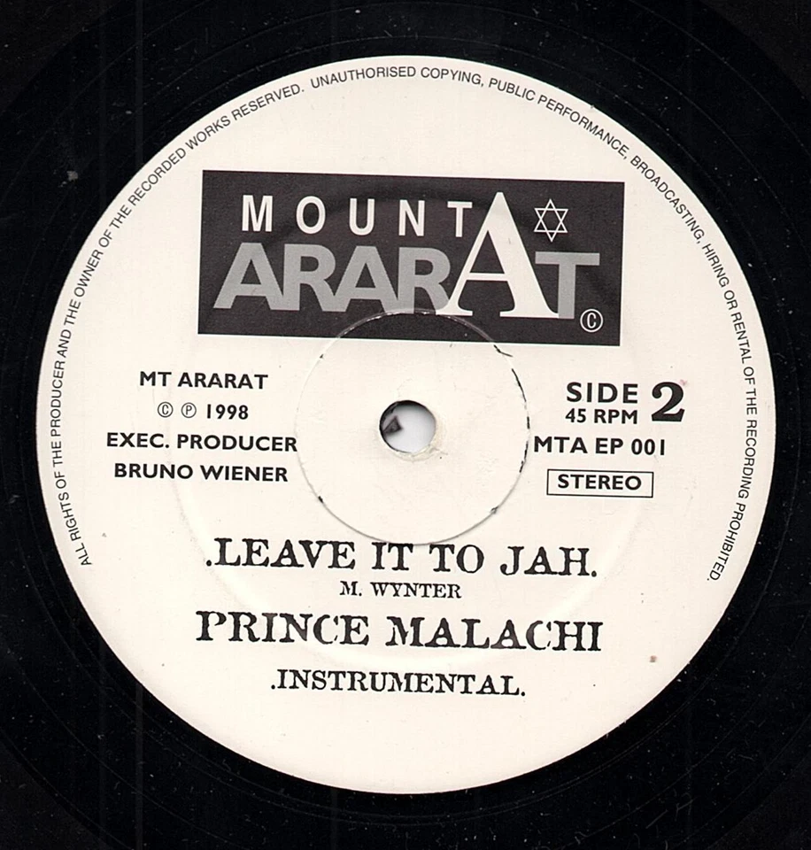 PRINCE MALACHI leave it to jah  MOUNT ARARAT RECORDS. - Image 1 of 1
