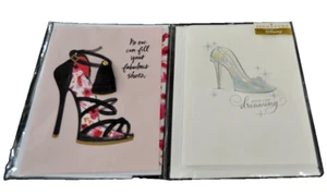2 HALLMARK SIGNATURE Series Birthday Cards 3-D Fabulous Shoes Cinderella Disney - Picture 1 of 4