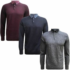 2019 Mens Jumper Mock Neck Shirt Sweater Ex Store Casual Knitwear Pullover AW19