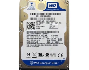 WD WD6400BPVT-75HXZT1 HHCTJHB (WXE1) Malaysia 2.5" 640gb Sata HDD 06JUL2011 - Picture 1 of 1