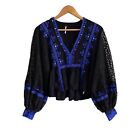 Free People black boogie all night blouse XS