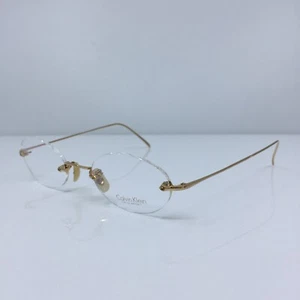 New VINTAGE CALVIN KLEIN EYEGLASSES Classic Editions C9 C. G Gold 47-21mm Japan - Picture 1 of 12