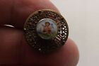 Antique French Georgian Enamel Button Young Child 2Cms (3634)