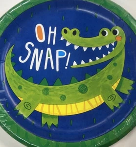 Alligator Party 9 Inch Paper Plates 8 Pack Party Tableware Decorations - Picture 1 of 2