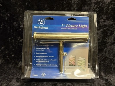 Westinghous 7" Polished Brass Finish Picture Light 75050 New In Package - Image 1 of 4