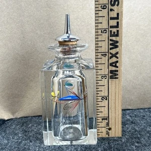 Vtg Glass Barber Bitters Aftershave Bottle Metal Stopper Carwin Alexandria Lure - Picture 1 of 14