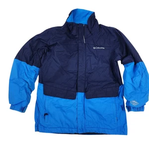 Columbia Omni-Tech Jacket Small Kids Blue Shell Zip Nylon Coat - Picture 1 of 6