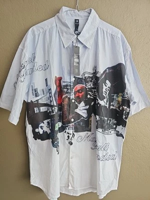 Makaveli Branded Tupac Shakur Shirt Men's XXL Blue W Embroidering/Graphic Print - Image 1 of 4