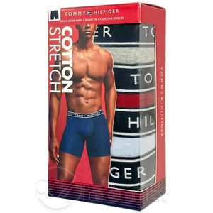 Boxer Tommy Hilfiger nuovo con scatola cotone elasticizzato marsupio confezione da 4 pezzi - MEDIA - Foto 1 di 3