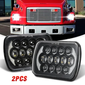 Pair 5x7" 7x6" LED Headlight Hi/Lo DRL for Freightliner FL50/60/70/80 MT35/45/55 - Picture 1 of 12
