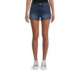No Boundaries Juniors Stretch Denim Shorts Frayed Mid Rise 3” Inseam Size 5 - Picture 1 of 8