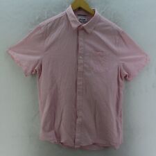 Just Jeans Shirt Mens Adult Size Large Pink Short Sleeve Button Up Casual