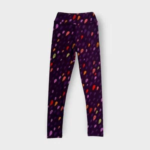 LuLaRoe Juniors Leggings Tween 00-0 Purple Multicolor Buttery Soft NEW - Picture 1 of 7