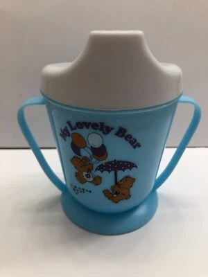 Vintage My Lovely Bear Blue Toddler Plastic Sippy Cup - Image 1 of 4