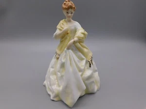 ROYAL WORCESTER F G DOUGHTY FIRST DANCE 7 1/4" FIGURINE, YELLOW/CREAM COLOURWAY - Picture 1 of 2