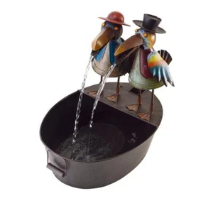 Alpine Corporation Crow Water Fountain Yard Art Decor 20" Outdoor Metal w/ Pump - Picture 1 of 11
