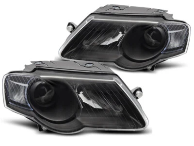 Scheinwerfer Klarglas Set für VW Passat 3C B6 Bj. 05-10 Schwarz - Bild 1 von 4