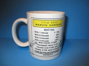 Monopoly Pennsylvania Ave Marvin Gardens Coffee Mug Hasbro Board Game Theme - Picture 1 of 4