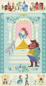 Riley Blake Jill Howarth Beauty and the Beast Cotton Quilting Blue Fabric Panel - Picture 1 of 6