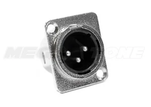 XLR 3-Pin Male Panel Mount Microphone Professional Audio Connector - USA SELLER! - Picture 1 of 9