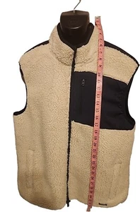 Tommy Hilfiger Fleece Vest Lined Cream Color Vest Mens XXL Classic Cream Blue - Picture 1 of 9