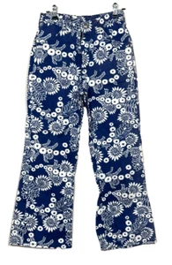 Vintage Maverick Girls 14 Floral Blue Flared Leg Denim Jeans - Picture 1 of 11