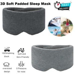 3D Eye Blackout Soft Padded Sleep Mask Luxurious Eye Cover Travel Blindfold - Picture 1 of 13