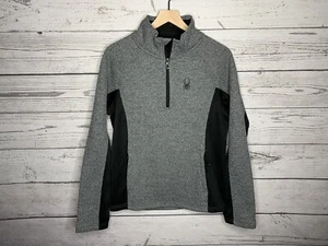 Spyder Mens Gray Black 1/4 Zip Pullover Performance Sweater Jacket Sz Small NWT - Picture 1 of 4