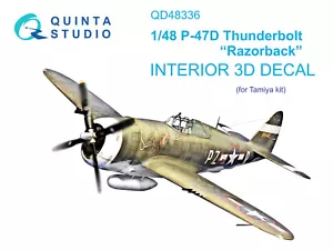 Quinta Studio 1/48 P-47D Thunderbolt Razorback 3D-gedruckter Innenraum (Tamiya) - Bild 1 von 10