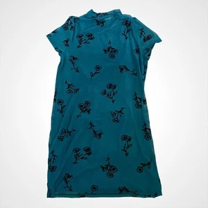 MinkPink NEW Women’s Teal Mini Dress, 2 Piece Sample 90s Gauzy Mesh, Sz S - Picture 1 of 12