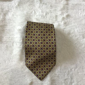 Cravatta uomo vintage Christian Dior seta made in USA catena geometrica ad incastro anni 80 - Foto 1 di 5