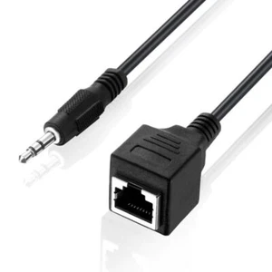 3.5mm Male to RJ45 Female Audio Extension Cable - 0.3m - Picture 1 of 5