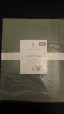 NEW Pottery Barn Kids Cargo Pockets TWIN Duvet Cover GRAY Twill - Image 1 of 4