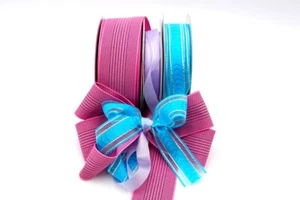 1.5" & 7/8" x 25YD + 3/4" 20YD Classy Pink &  Arrow Design Ribbon(Fall & Summer - Picture 1 of 5