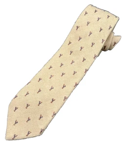 VTG Wool Tie Horse Equestrian Cream Brown 100% Merino Italian Wool EUC - Picture 1 of 6
