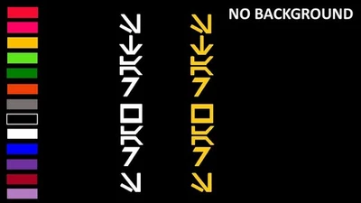 2 x STAR WARS, (2 DECALQUES), AUREBESH, VERTICAL, Adesivos para Carro, Laptop - Imagem 1 de 4