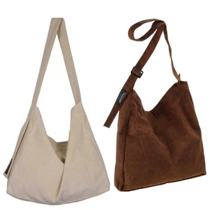 Corduroy Shoulder Bag with Comfortable Strap for Shopping and Casual Wear - Picture 1 of 9