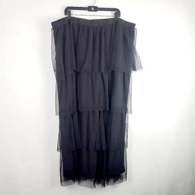 Eloquii Drama Ruffle Elastic Waist Pull-on Pant Black NWT Womens Plus Size 26/28 - Image 1 of 4