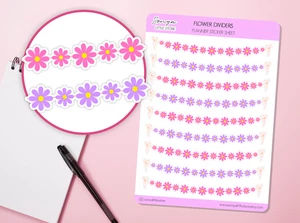 Flower Garland Planner Stickers Floral Spring Dividers Borders Bullet Journal - Picture 1 of 2