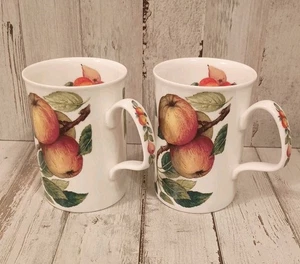 Worcester Roy Kirkham Fine Bone China Tassen 2er Set Äpfel 1997 Made In England - Bild 1 von 9
