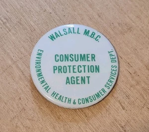 VINTAGE PIN BADGE CONSUMER PROTECTION AGENT WALSALL  - Picture 1 of 12