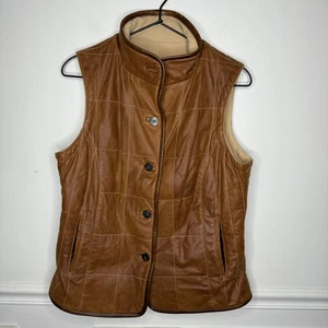 Lone Pine American Made Leather Cashmere Wool Womens Vest Medium - Picture 1 of 12