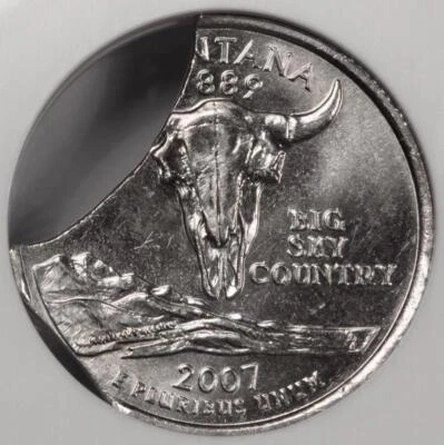 2007 D NGC MS64 Large Double Clip Montana Quarter Mint Error Super Rare Date - Image 1 of 4