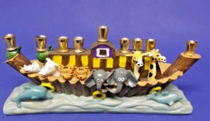 Arca de Noé Resina Menorá Janucá Dos de Cada Animal De Colección 10" de Largo x 5" de Alto - Imagen 1 de 9